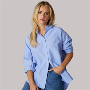 Brave Soul Womens Jennifer Collared Shirt Blue