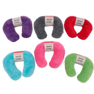 Micro Plush Neck Pillow - Each | Soft Travel Support Cushion - Assorted Colours