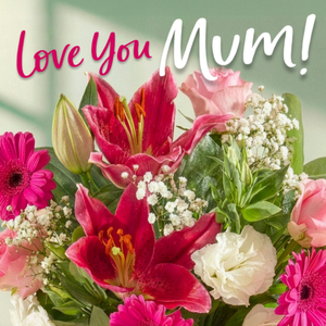 Photographic Pink Bouquet Love You Mum Mother's Day Card