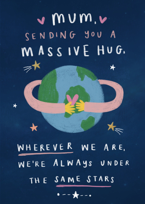 Sending A Massive Hug Globe Illustrated Mother's Day Card