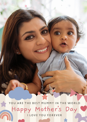 You Are The Best Mummy In The World Illustrated Photo Upload Mother’s Day Card