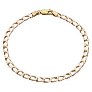 Pre-Owned 9ct Yellow Gold 8" Square Curb Bracelet
