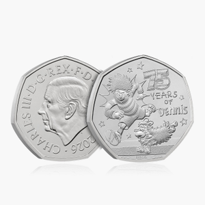 75 years of Dennis the Menace 2026 UK 50p BU Coin