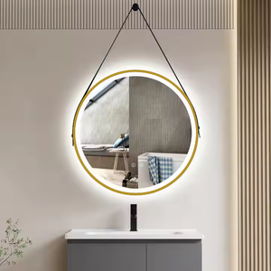 Cook & King 800mm Round Dimmable LED Mirror - Brushed Brass Frame