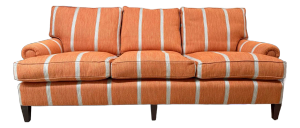 George Smith 90" Signature Sofa in Orange Romo Stripe Fabric – 2 Available