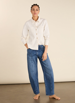 Wyatt Organic Cotton Stretch Denim Barrel Jeans - UK 10 | EU 36 | US 06 / Washed Indigo