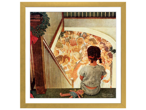 Little Girl Looking Downstairs at Christmas Party