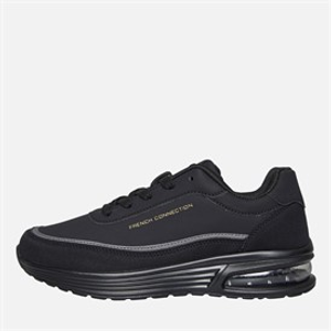 French Connection Junior Suede Block Trainers Black (Black Sole)