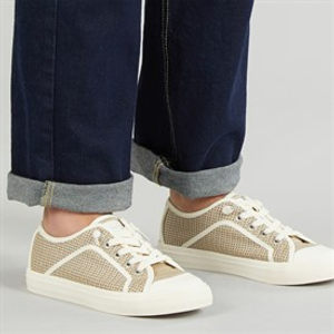 Blowfish Womens Malibu Mystical Canvas Shoes Taupe Silver