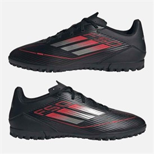 adidas Mens F50 Club TF Astro Football Boots Core Black/Iron Metallic/Lucid Red