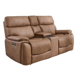 Biarritz Brown 2 Seater Electric Recliner Sofa