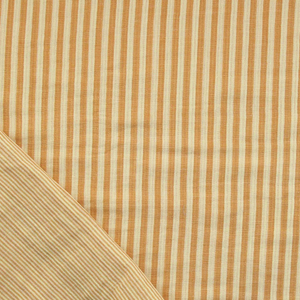 Tissu double gaze gaufrée rayures - Lemon et mangue