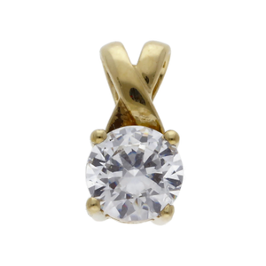 Pre-Owned 9ct Yellow Gold Cubic Zirconia Solitaire Pendant