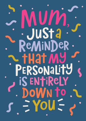 Funny Colourful Typography Mother's Day Card