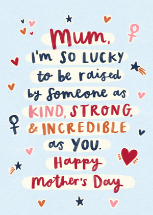 Cute Hand Lettered Mum Compliment Mother's Day Card