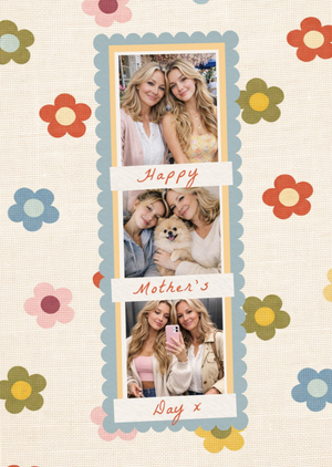 Colourful Floral Photo Upload  Mother's Day Card