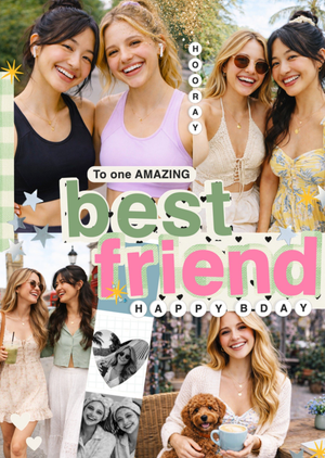 Amazing Best Friend Photo Collage Birthday Card