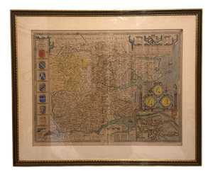 Map of the English County of Essex by John Speed for Henry Overton, 18th Century
