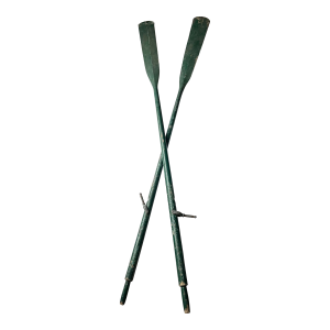 Antique Early 1900s Painted Wood Oars - A Pair