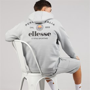 Ellesse Mens Recke Relaxed-Fit OTH Hoodie Grey