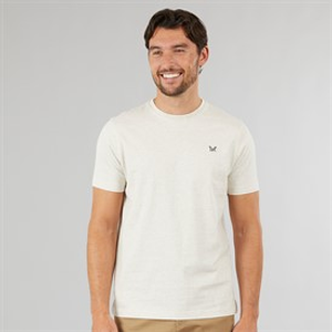 Crew Clothing Mens Round Neck T-Shirt Rainyday Marl