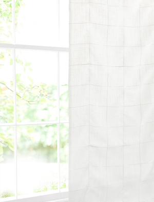Hampton Ready Made Single Voile Curtain Ecru