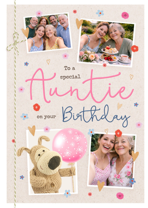 Boofle To A Special Auntie On Your Birthday Illustrated Photo Upload Card