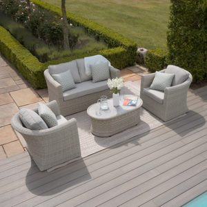 Maze - Oxford 2 Seat Rattan Sofa Set - Ceramic Glass