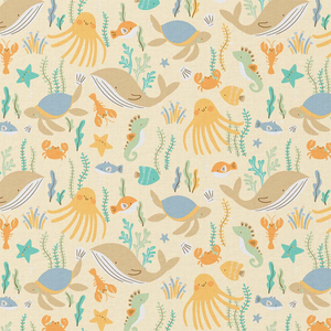 Tissu popeline de coton - Bubly jaune et bleu