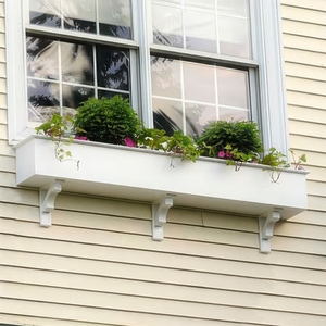 60" Cunningham PVC Window Box by Flower Window Boxes w/ 3 Brackets