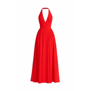 Freya Chiffon Halter Maxi Dress - Lipstick Red (S)