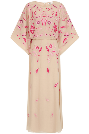 Viola Nude Embroidered Maxi Dress (XXL)