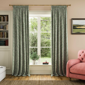 Twilight Ditsy Lined Curtains, Green