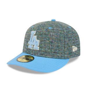 LA Dodgers MLB Tweedy Cotton Pastel Blue 59FIFTY Fitted Cap