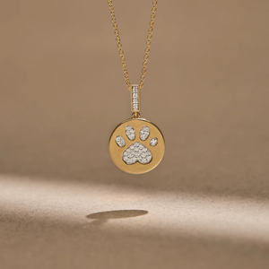 Bold Gold Paw Diamond Necklace