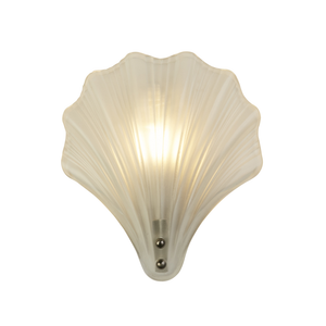 Ellis & Co Bathroom Shell Wall Light - Satin Silver & Frosted Glass