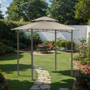 BBQ & Bar Gazebo with Canopy - Brown