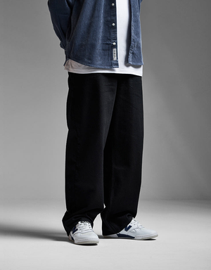 Route One Super Baggy Denim Jeans - Flat Black