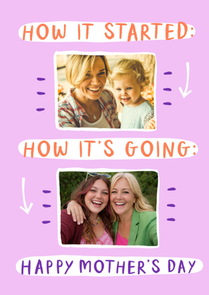 How It Started How It's Going Photo Upload Mother's Day Card