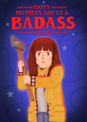 Happy Mother’s Day To A Badass Mum Humorous Illustrated Card