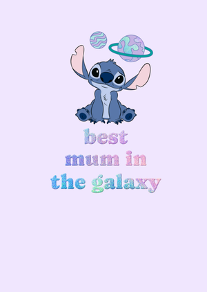 Disney Lilo And Stitch Best Mum In The Galaxy Mother's Day Card