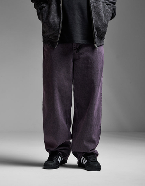 Route One Super Baggy Denim Jeans - Moderate Purple