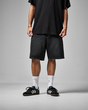 Route One Super Baggy Jorts - Washed Black