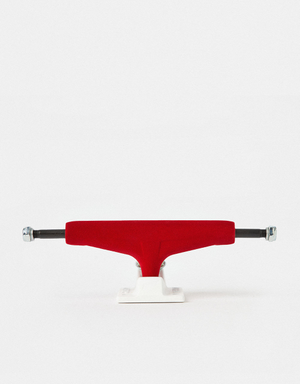 Tensor Velvet Mag Light 5.25 Skateboard Trucks - Red/White (Pair)