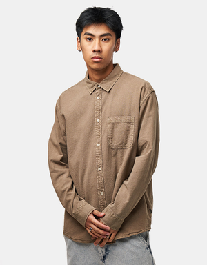 Vans Lawson Seersucker Pigment L/S Shirt - Bay Leaf