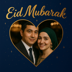 Eid Mubarak Heart Photo Upload Card