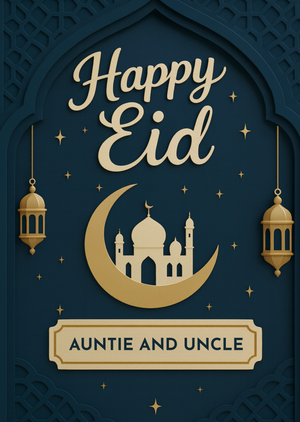 Happy Eid Auntie And Uncle Card