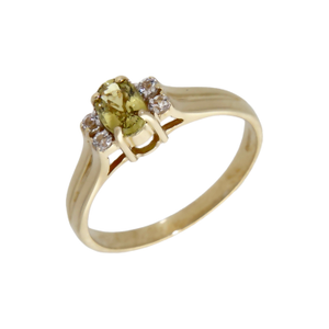 Pre-Owned 9ct Gold Yellow & White Topaz Dress Ring