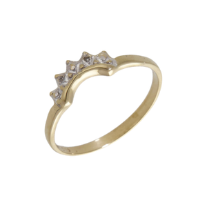 Pre-Owned 9ct Yellow Gold Diamond Set U-Shaped Dress Ring