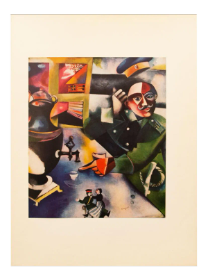 1940s After Marc Chagall, "The Soldier Drinks" First Edition Swiss Offset Lithograph